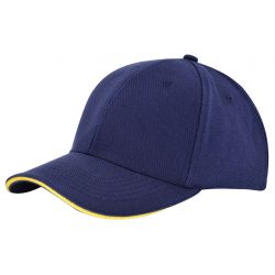 Canvas Sandwich Cap Navy acc. Geel